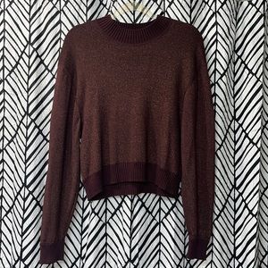 Free People maroon sparkly sweater